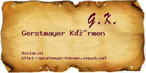 Gerstmayer Kármen névjegykártya